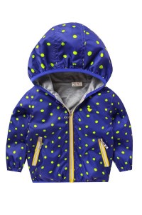 SKCC005 design charge windbreaker jacket inner knitting inner full printed pattern children's clothing garment factory 45 degree